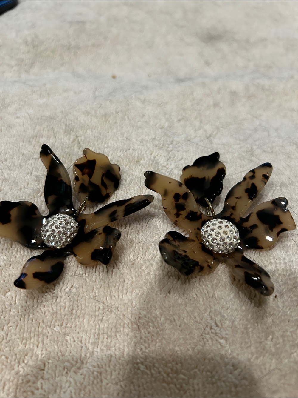 Acrylic Tortoise Pierced Drop Earrings